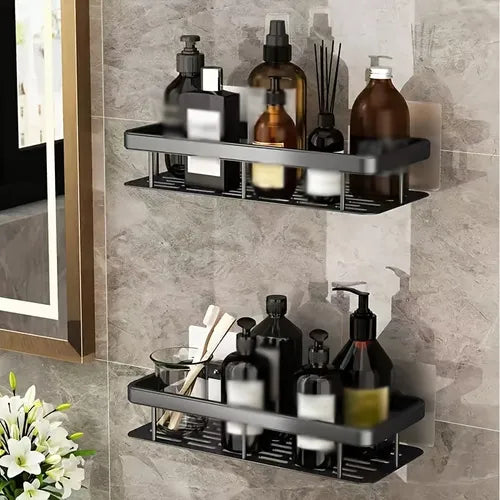 1pc Shower Caddy, Shower Organizer, Wall Mounted Adhesive Shower Storage Rack For Kitchen And Bathroom, Bathroom Accessories