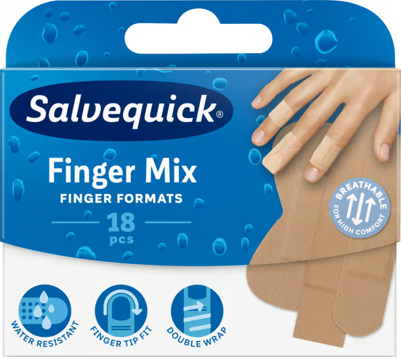 Salvequick Finger Plaster Mix 18 pcs