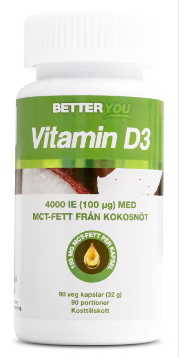 Better You Vitamin D3 4000 IU + Coconut Oil 90 Capsules