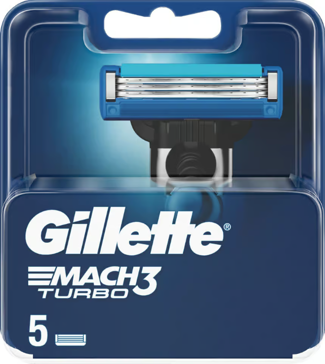 Gillette Mach3turbo Razor Blades for Men 5pcs