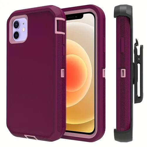 3-in-1 Mobile Protective Belt Clip Holster, Full Body Rugged Heavy Duty Case For Apple IPhone 12 Mini