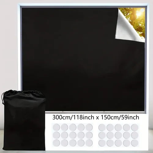 1pc Blackout Blind Curtain, Portable No Drill, Light & UV Block Window Cover For Bedroom, Dorm Room, Office, Home Or Travel