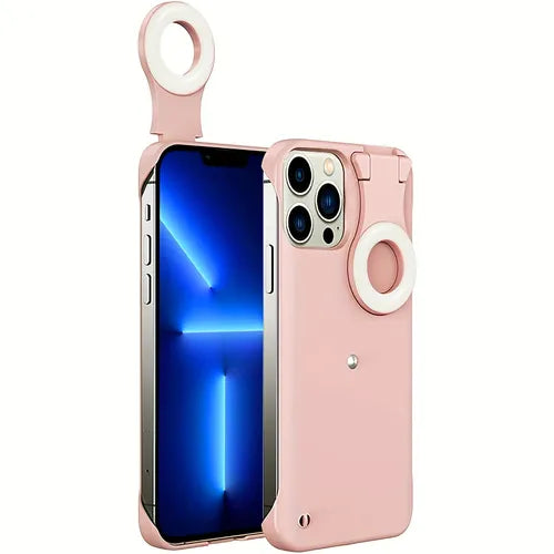 For IPhone 13 14 Case Ring Light Selfie Illuminate Case With Led Fill-in Light Phone Case For Selfie/Makeup/Vlogs/Live Stream TPU Anti-Fall Protective Cove