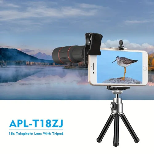 APEXEL 18X Telescope Telephoto Lens With Tripod Monocular Mobile Phone Camera Lens For Smartphones Lente Para Celular Gift For Birthday/Easter/Boy/Girlfriend