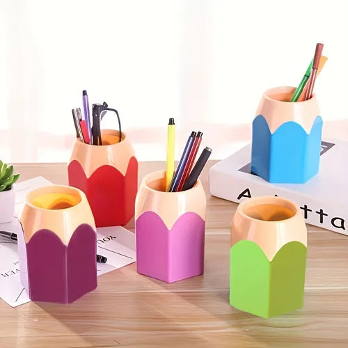 1pc Cute Desk Pencil Holder, Creative Pencil Pot, Pencil Stationery Storage Box, Desk Accessories Storage Container, Classroom Storage Tool, Home Office Desktop Decor