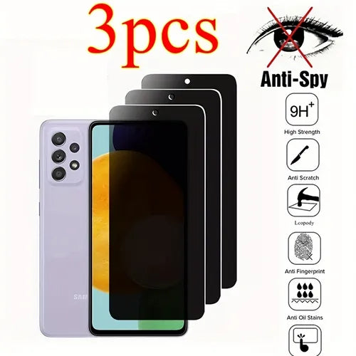 2PCS Full Cover Anti-Spy Screen Protector For SAMSUNG GALAXY A13 A12 A22 A21S A33 A23 A53 S21 FE A31 A03 A04 A32 A52 5G Privacy Screen Protector FOR Redmi 9 9A 9C