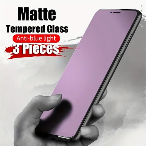 Matte Anti Blue Light Tempered Glass Film For IPhone 7 8 Plus SE2020 11 12 13 14 Pro Max X XS XR Screen Protector
