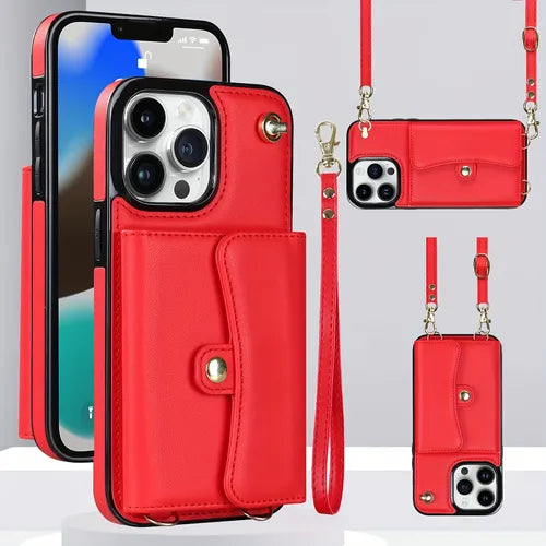 Multi-function Messenger Leather Case For IPhone 14 14 Pro 14 Promax 13 12 11 X XR Xs Max 7/8 Plus