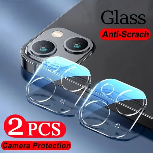 2pcs Phone Camera Lens Protector For Iphone 14/13/12 Mini/11 Pro Max Camera Protector Screen Protector Tempered Glass Protective Film Full Cover