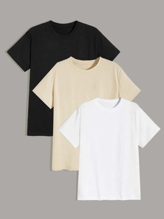 Manfinity Basics Men 3pcs Solid Basic Tee