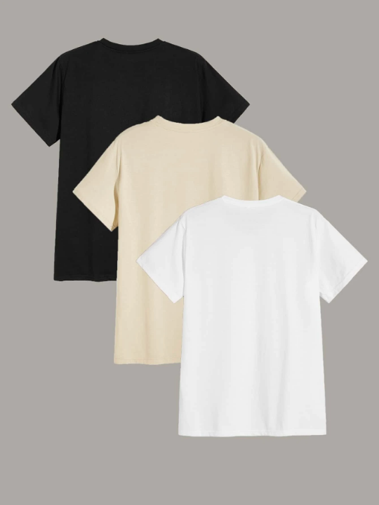 Manfinity Basics Men 3pcs Solid Basic Tee