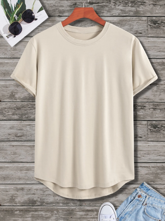 Manfinity Men Curved Hem Tee