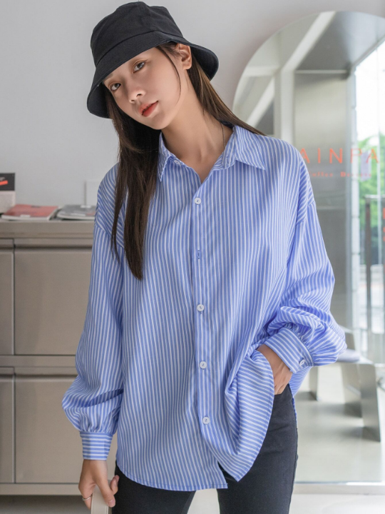 DAZY Striped Drop Shoulder Shirt