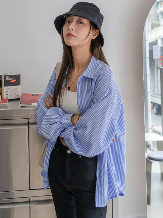 DAZY Striped Drop Shoulder Shirt