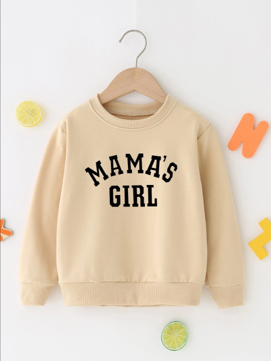 SHEIN Kids EVRYDAY Young Girl Letter Graphic Pullover