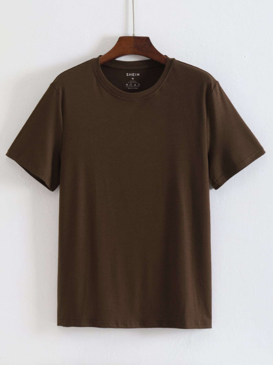 Men Solid Round Neck Tee