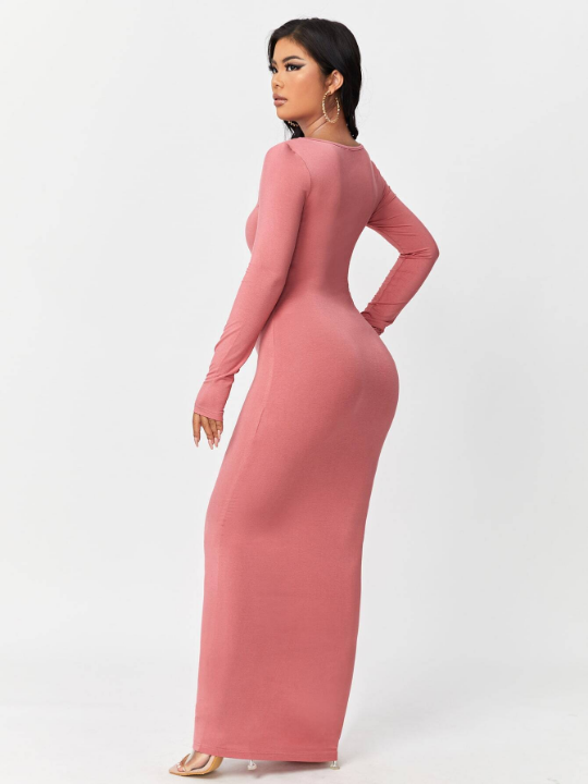 SXY Solid Maxi Bodycon Dress