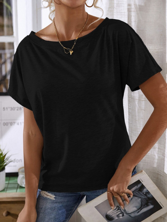 LUNE Batwing Sleeve Solid Tee