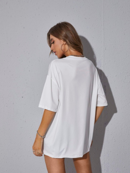 Oversized Solid Drop Shoulder Tee