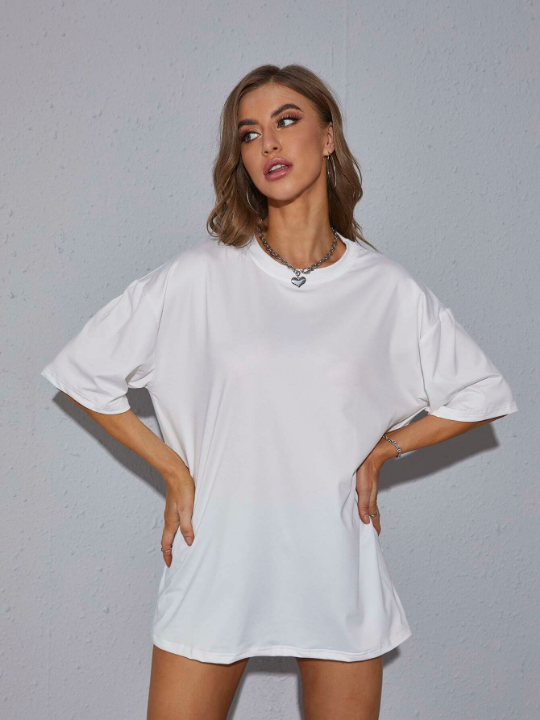 Oversized Solid Drop Shoulder Tee