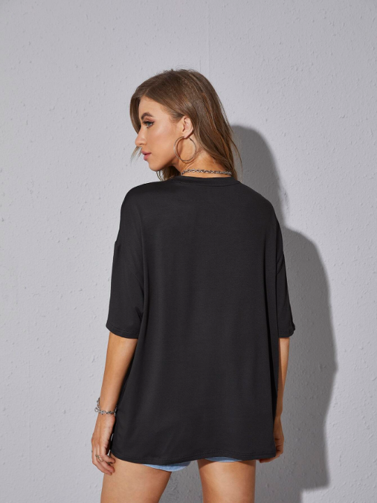 Oversized Solid Drop Shoulder Tee