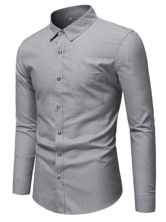 Manfinity Mode Men Patched Pocket Button Up Shirt