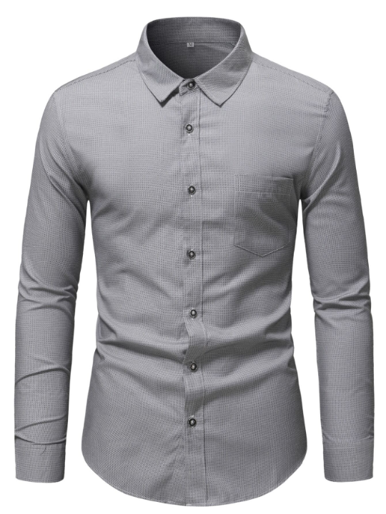 Manfinity Mode Men Patched Pocket Button Up Shirt