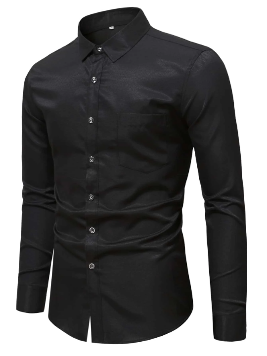 Manfinity Mode Men Patched Pocket Button Up Shirt