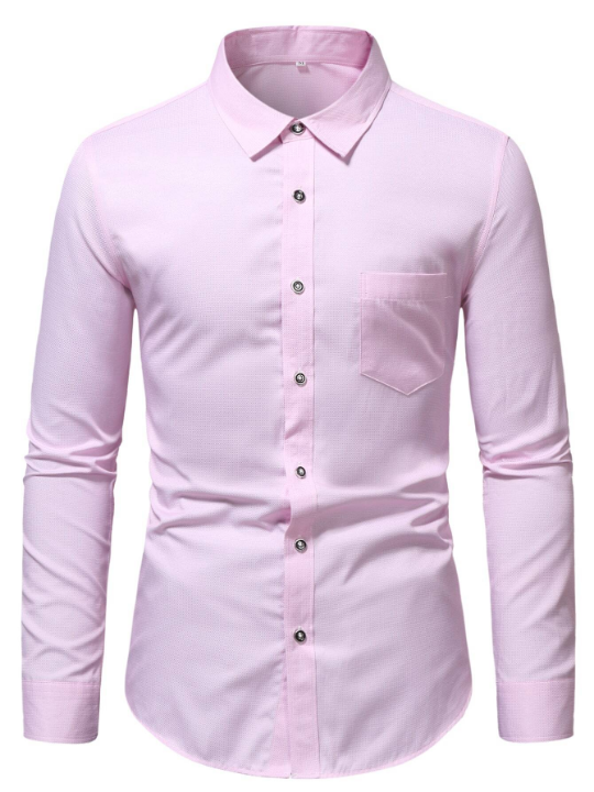 Manfinity Mode Men Patched Pocket Button Up Shirt