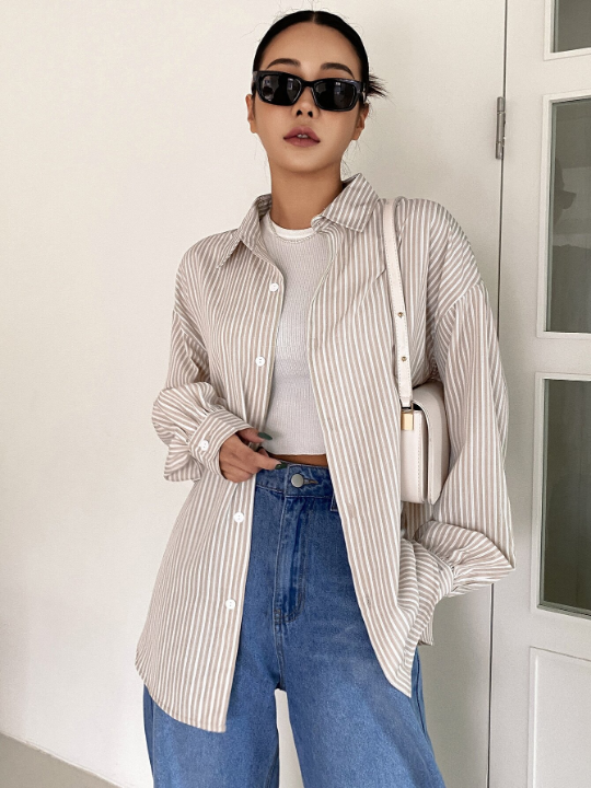 DAZY Striped Drop Shoulder Shirt