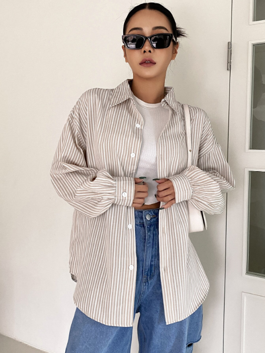 DAZY Striped Drop Shoulder Shirt