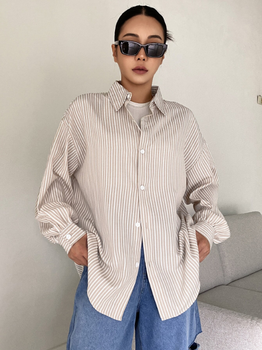 DAZY Striped Drop Shoulder Shirt