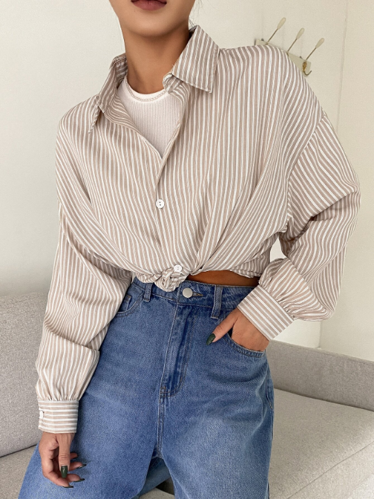 DAZY Striped Drop Shoulder Shirt