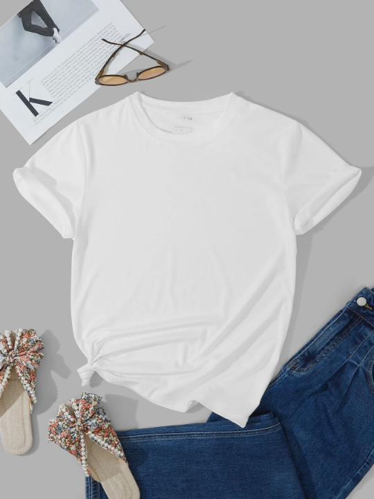 Solid Round Neck Tee