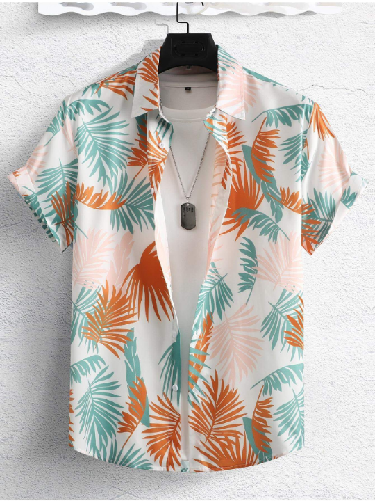 Manfinity RSRT Men Tropical Print Shirt Without Tee