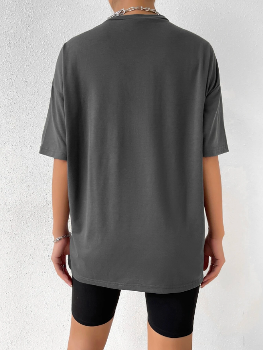 Letter Graphic Drop Shoulder Tee