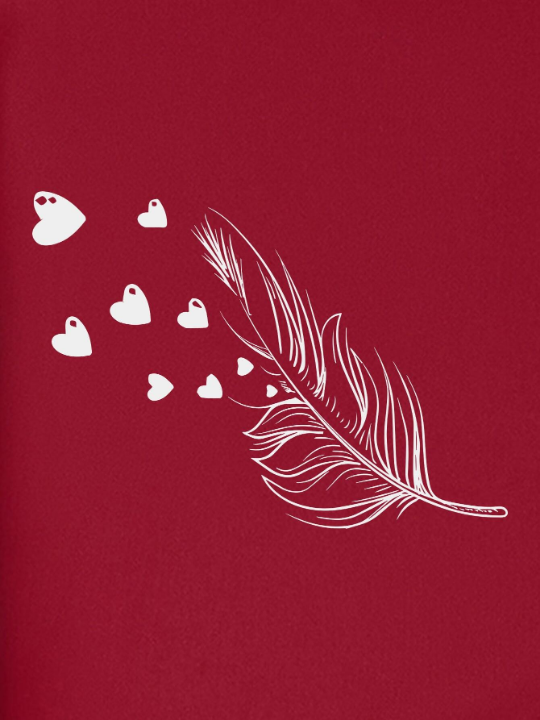 LUNE Heart And Feather Print Tee