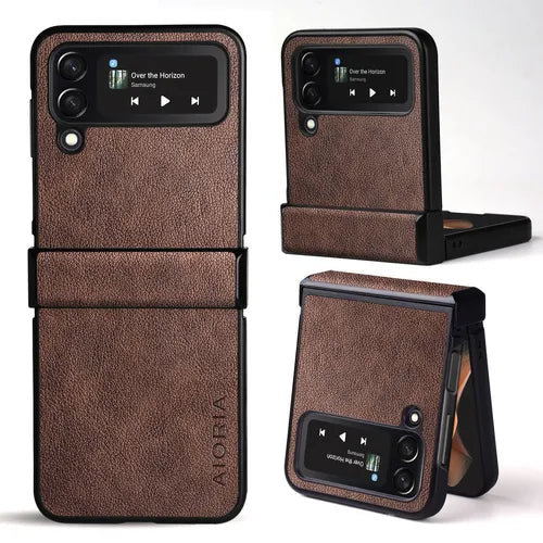 Premium Leather  Full Protective Phone Case For Samsung Z Flip 4 Flip4 5G