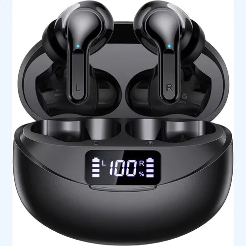 Wireless Earbuds V5.1 Earbuds 35Hrs Playtime With LED Power Display Charging Case Built-in Microphones In-Ear Headphones Touch Control IPX7 Waterproof Earphones For Sports Running