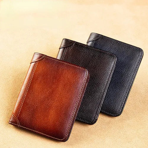1pc 3-In-1 Leather Ultra-Thin Men'S Wallet Multifunctional Wallet Card Case ID Package Short Money Clip