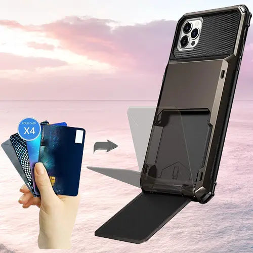 Full Protection Shockproof Case Casing Card Holder Case Dual Layer Hard Case For IPhone 14/14 Plus /14 Pro/14 Pro Max /iPhone 13/13 Pro /13 Pro Max/13 Mini / IPhone 12 Pro /12 Pro Max/11 Pro /11 Pro Max/iPhone XR/XS MAX/X/XS/7Plus /8Plus/SE 2022