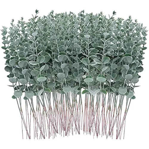 24pcs Artificial Eucalyptus Stems, Green Eucalyptus Stems Eucalyptus Leaves Eucalyptus Branches Fake Eucalyptus For Vase Wedding Bouquet Home