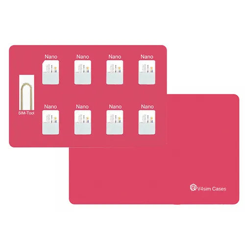 Card And Pin Holder For Nano Cards X 8 Compatible With IPhone Pin (Red)