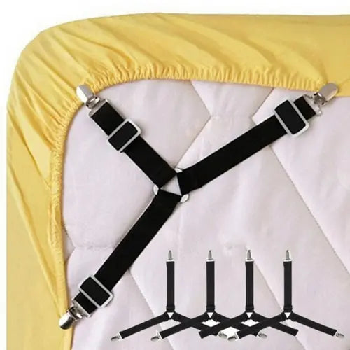 4pcs Triangle Bed Mattress Sheet Clips Grippers Straps Suspender Fastener Holder