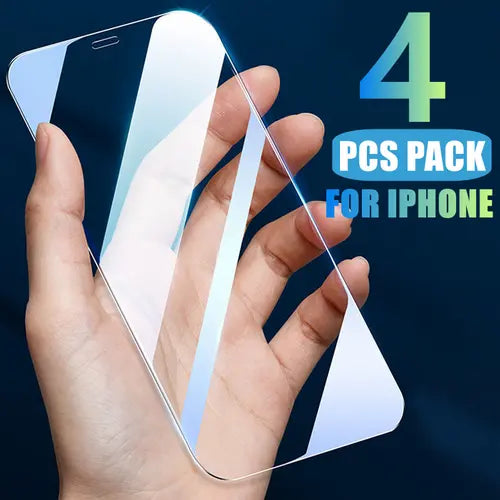 4Pcs Tempered Glass Screen Protector For IPhone 14/14PRO/14PROMAX/13/13PRO/13PROMAX/12/12PRO/12PROMAX/11/11PRO/11ProMax/X/XS/XR/XSMAX/7/8/6/6S/7Plus/8PLUS/6PLUS/6S