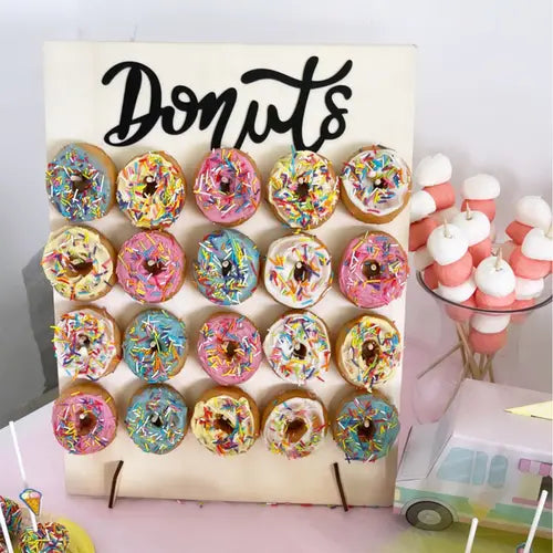 1pc, Wooden Doughnut Rack, Donut Wall Stand, Dessert Shelf, Ornaments Display Board, Home Decor, Room Decor, For Birthday Party Decor, Wedding Anniversary Party Favor, Business Graduation Gift Decor