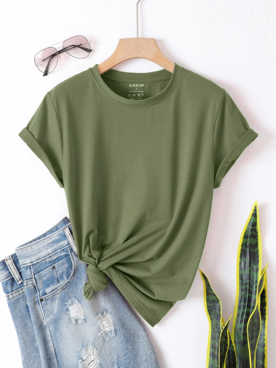 Essnce Solid Round Neck Tee