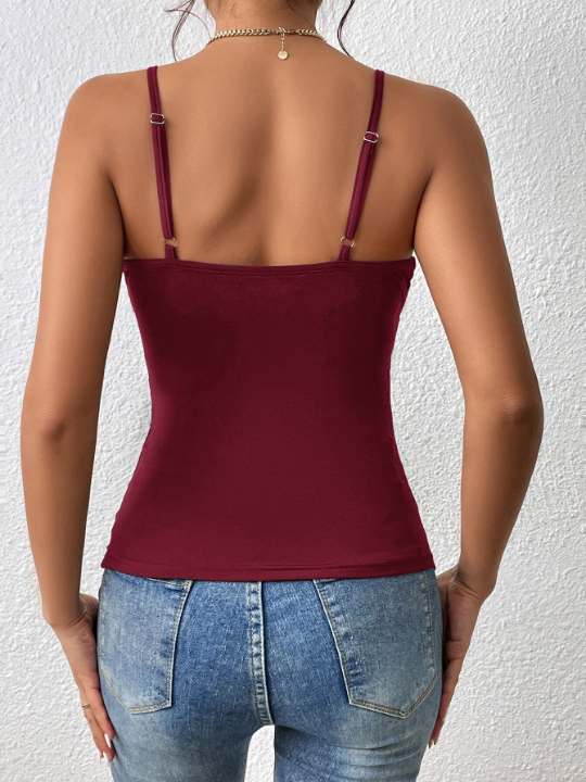 Frenchy Solid Ruched Cami Top