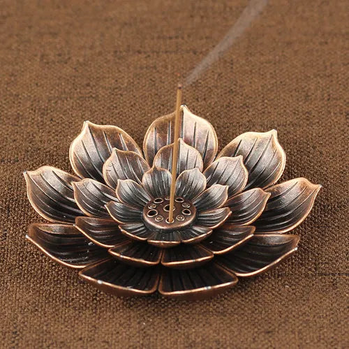 1pc Lotus Buddha Incense Burner, Metal Incense Burner Holder, Incense Stick Holder For Home Office Hotel Teahouse Decor, Home Decor, Room Decor, Tabletop Decoration, Home Fragrance Accessories