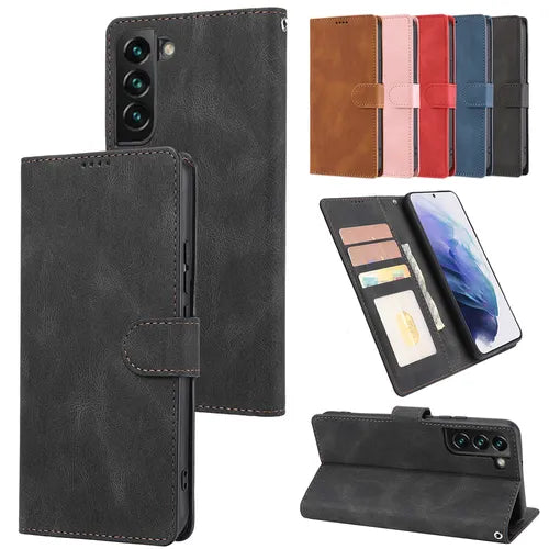 Luxury Wallet Flip PU Leather Phone Case For Samsung Galaxy S23 S22 S21 Plus Note 10 20 Ultra 5G Card Slots Cover With Strap